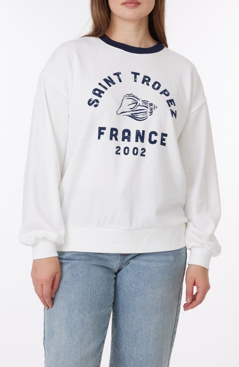 Millie Beach Terry Ringer Crewneck Sweatshirt