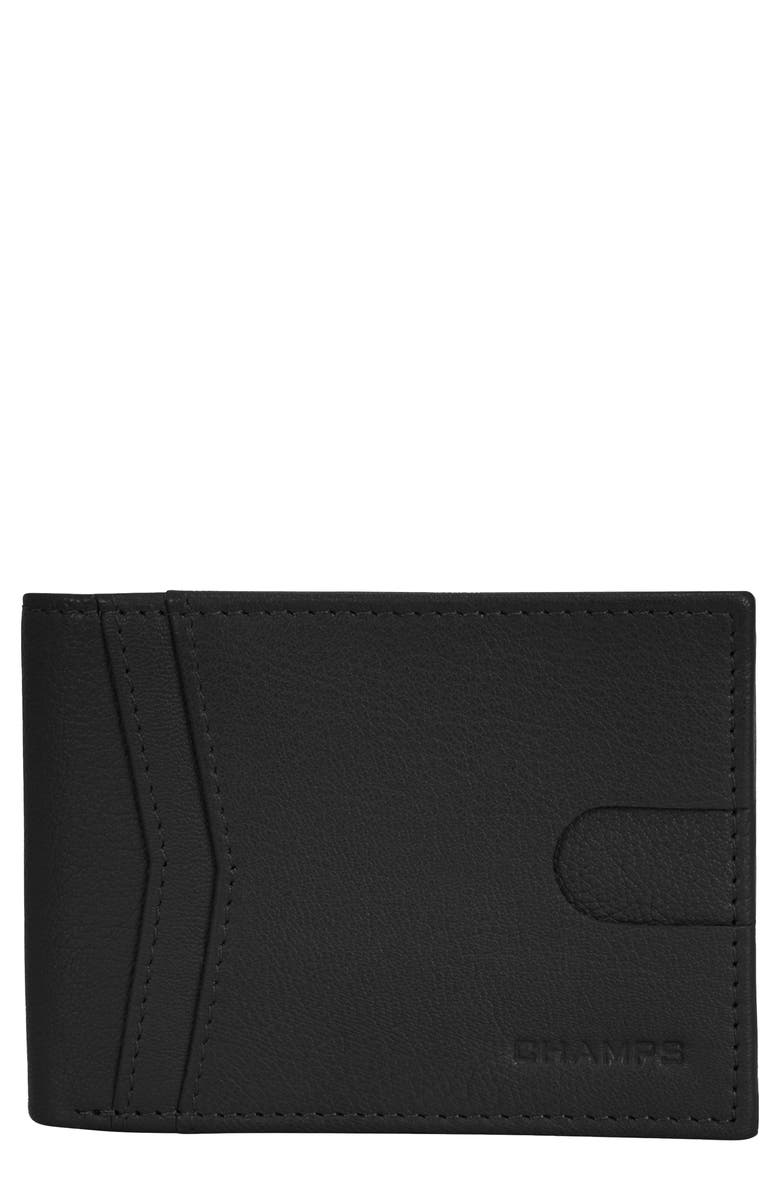 CHAMPS Onyx ID Flap Leather Bifold Wallet, Main, color, 