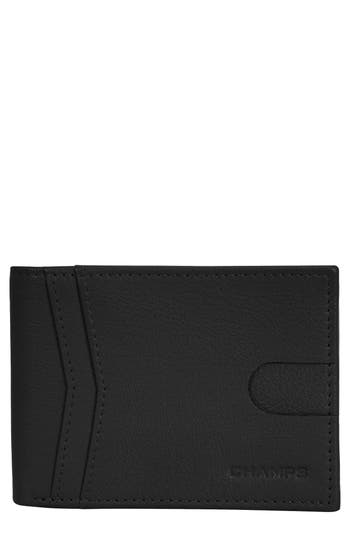 CHAMPS CHAMPS ONYX ID FLAP LEATHER BIFOLD WALLET 