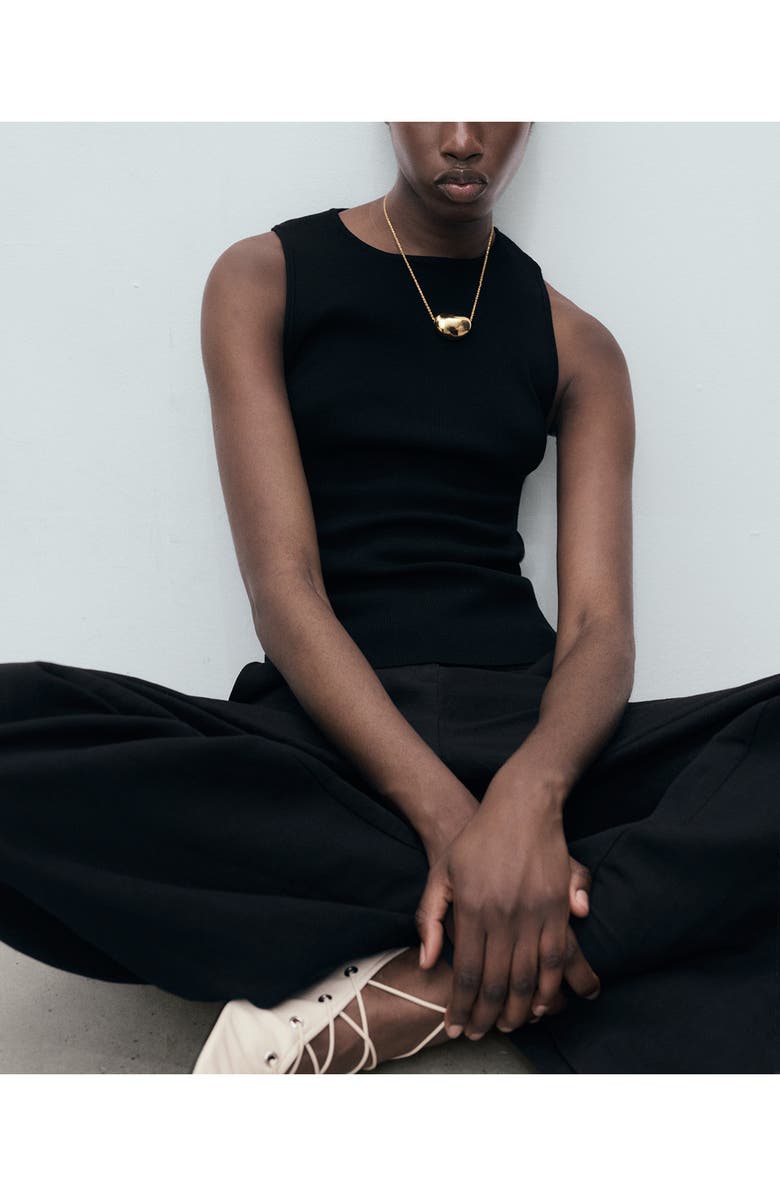 MANGO Sleeveless Sweater, Alternate, color, Black