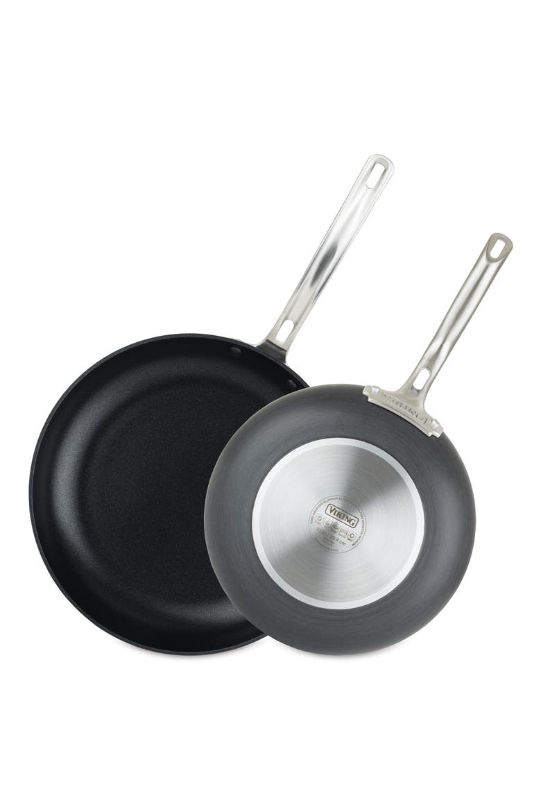 10-Inch & 12-Inch Hard Anodized Nonstick Frying Pan Set, Main, color, DARK GREY
