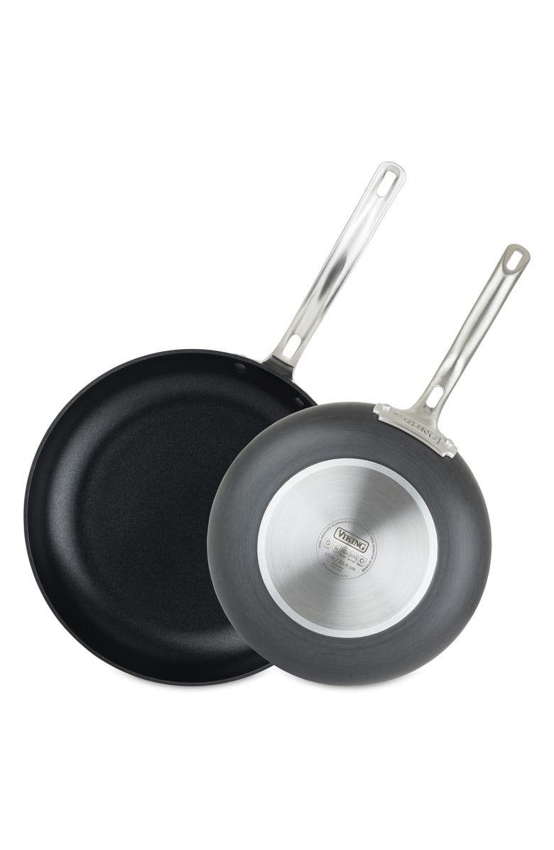 Viking 10-Inch & 12-Inch Hard Anodized Nonstick Frying Pan Set, Main, color, Black