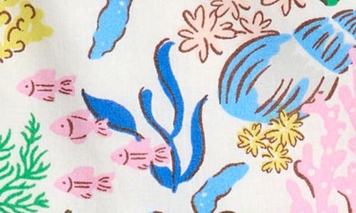 Mini Boden Kids' Harper Undersea Print Crossback Cotton Sundress In Multi Coral Cove
