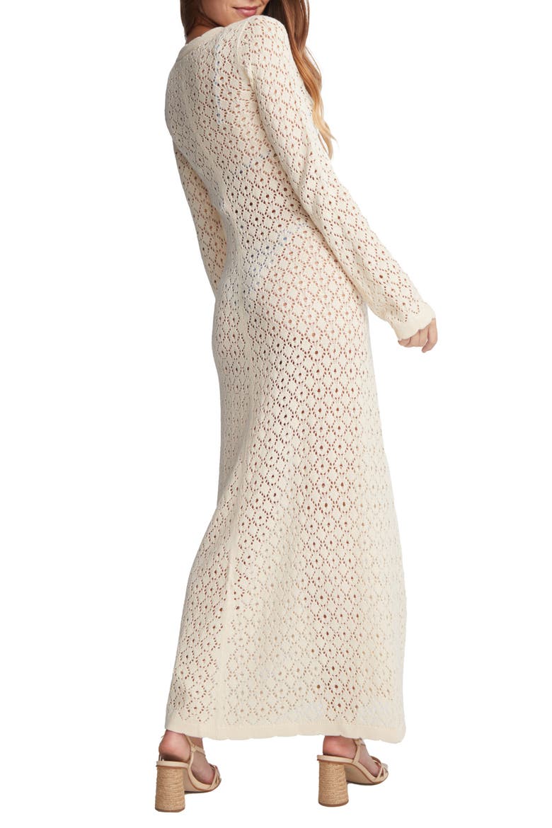 Alexandra Long Sleeve Cover-Up Maxi Dress, Alternate, color, IVORY