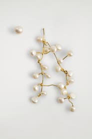 COS Asymmetric Cascading Freshwater Pearl Earrings