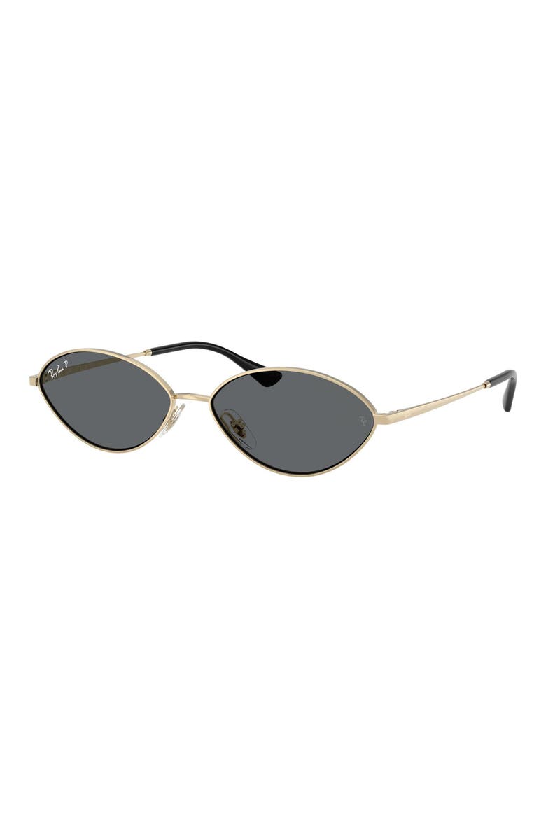 Kai 59mm Polarized Oval Sunglasses, Alternate, color, PALE GOLD / DARK GREY POLAR
