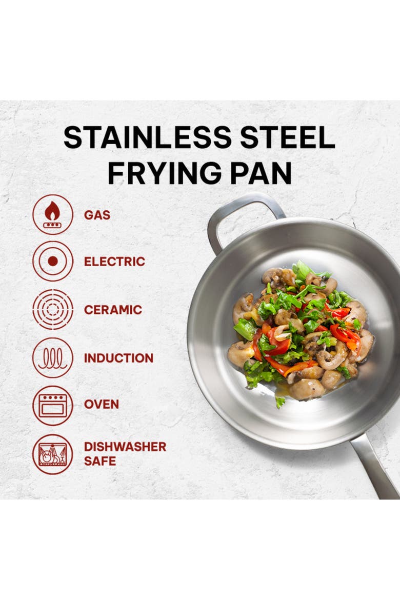Maestro 5-Ply Stainless Steel Frying Pan, Alternate, color, Stainless Steel