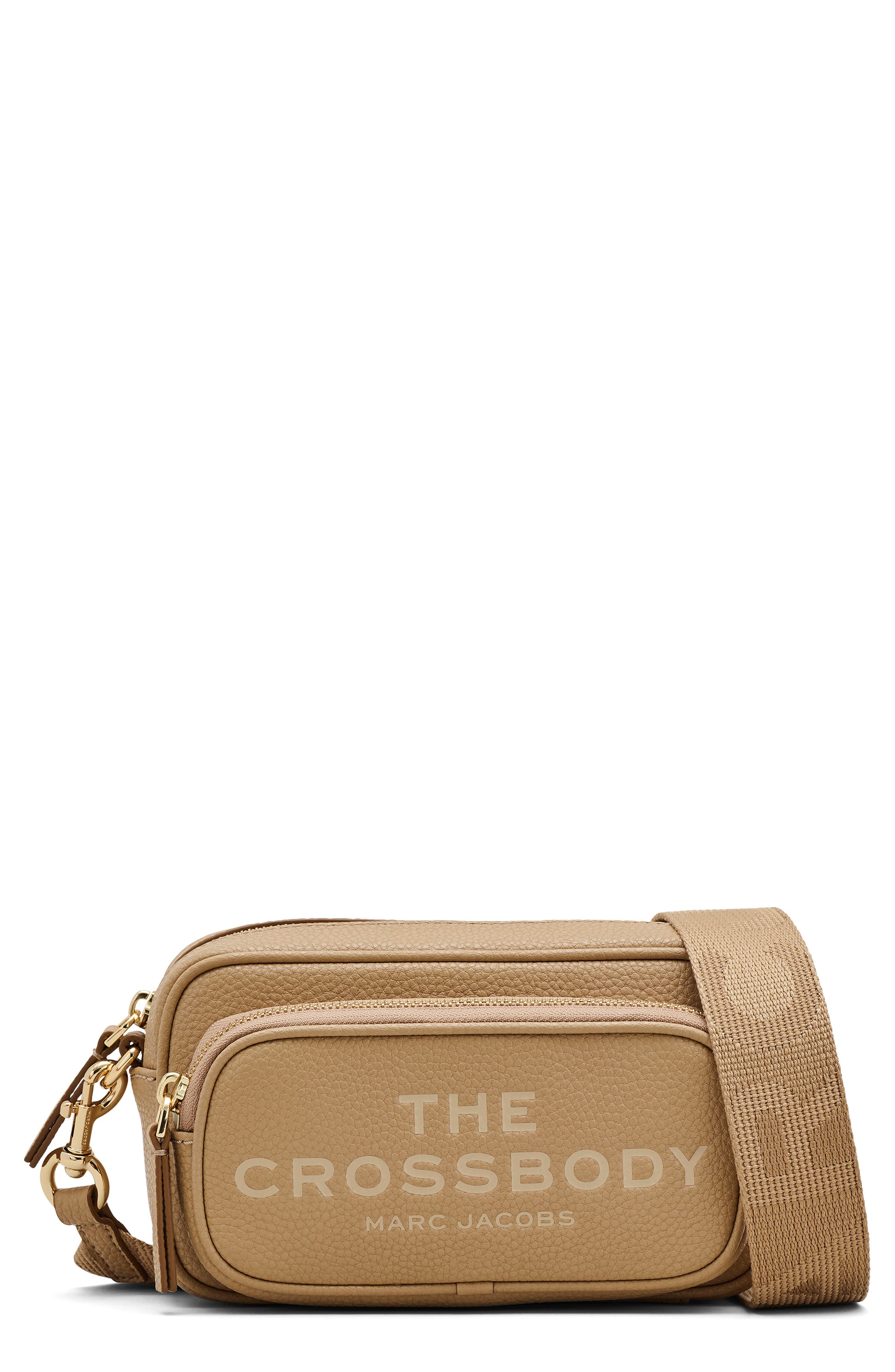 The Leather Crossbody Bag, Main, color, CAMEL