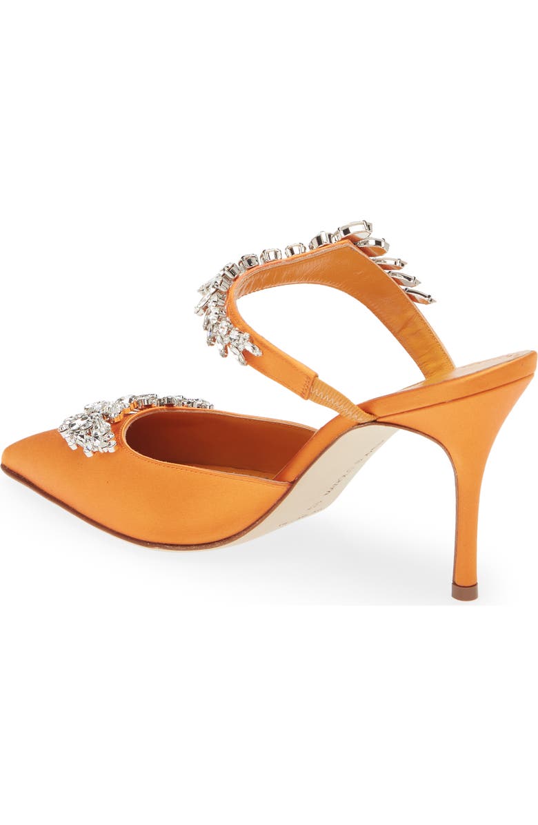 Manolo Blahnik Lurum Crystal Leaf Pointed Toe Mule, Alternate, color,