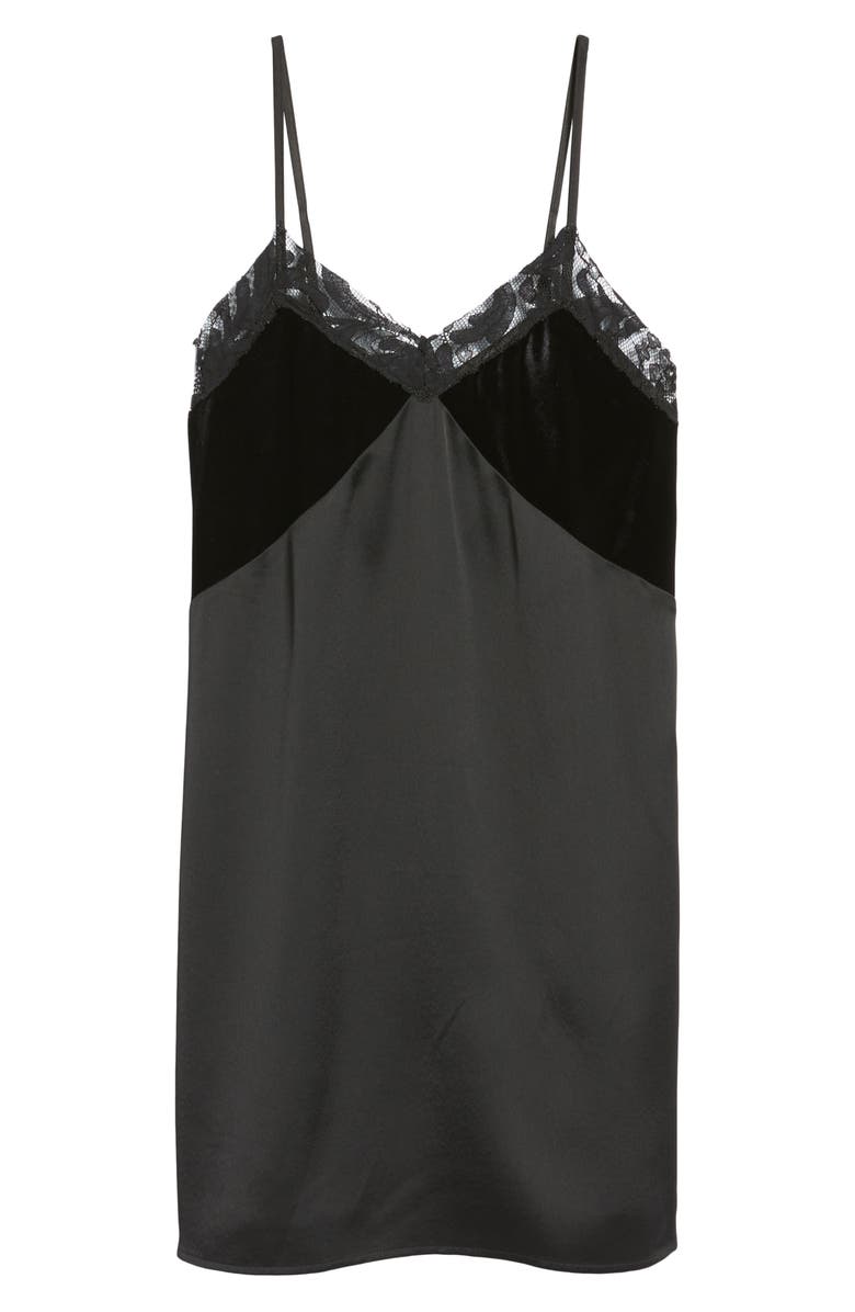 Love, Fire Velvet & Lace Trim Slipdress, Alternate, color, 