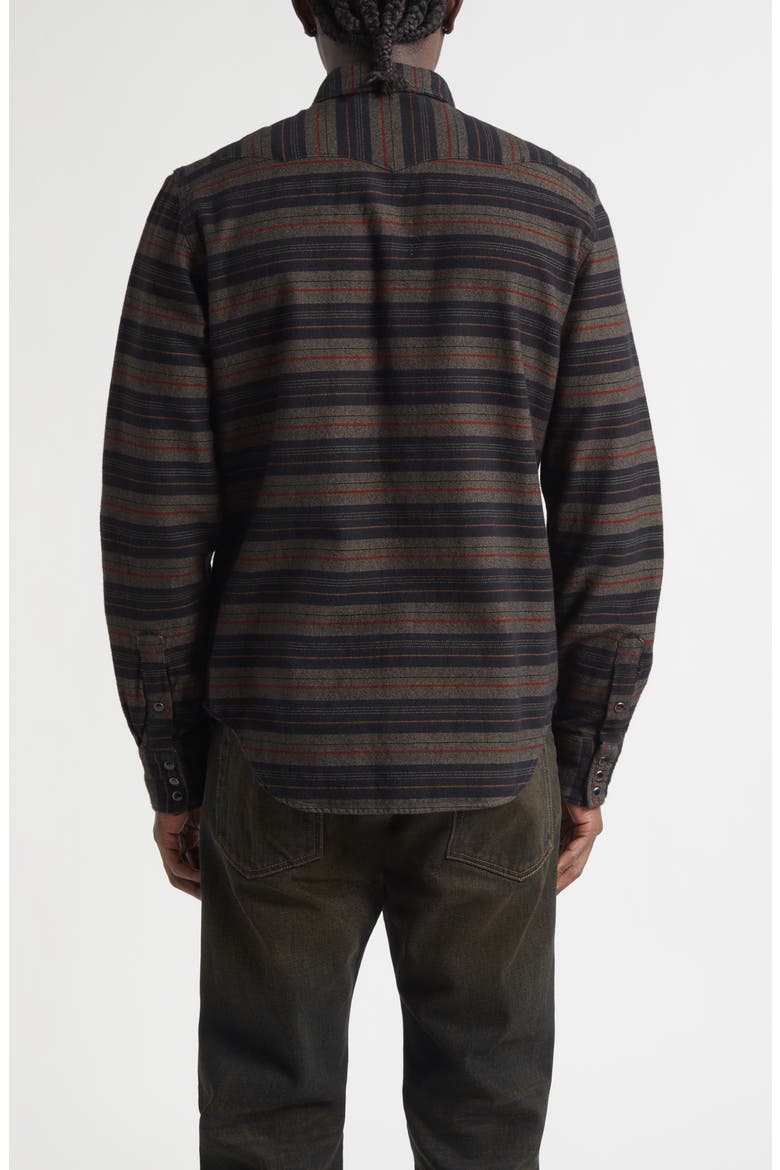 Slim Fit Plaid Twill Western Shirt, Alternate, color, DARK NAVY MULTI