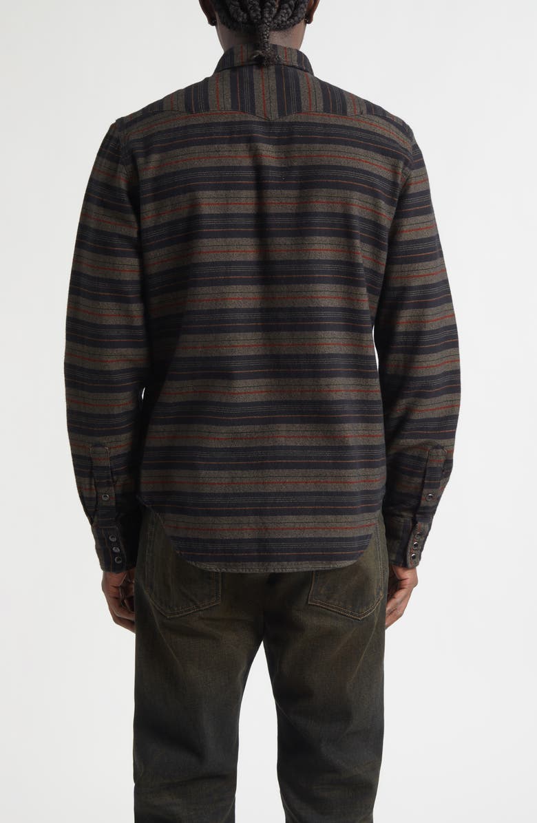 Double RL Slim Fit Plaid Twill Western Shirt, Alternate, color, Dark Navy Multi