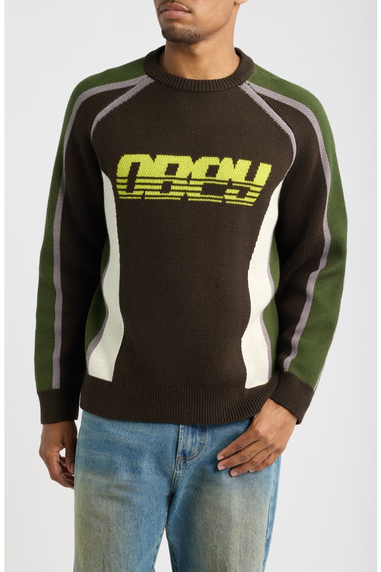 Estadio Cotton Graphic Sweater, Main, color, BROWN MULTI