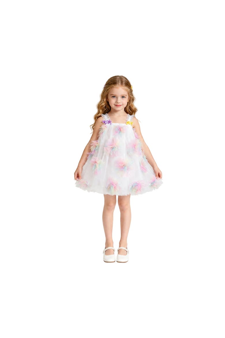 Malee Flower Tulle Dress, Alternate, color, White