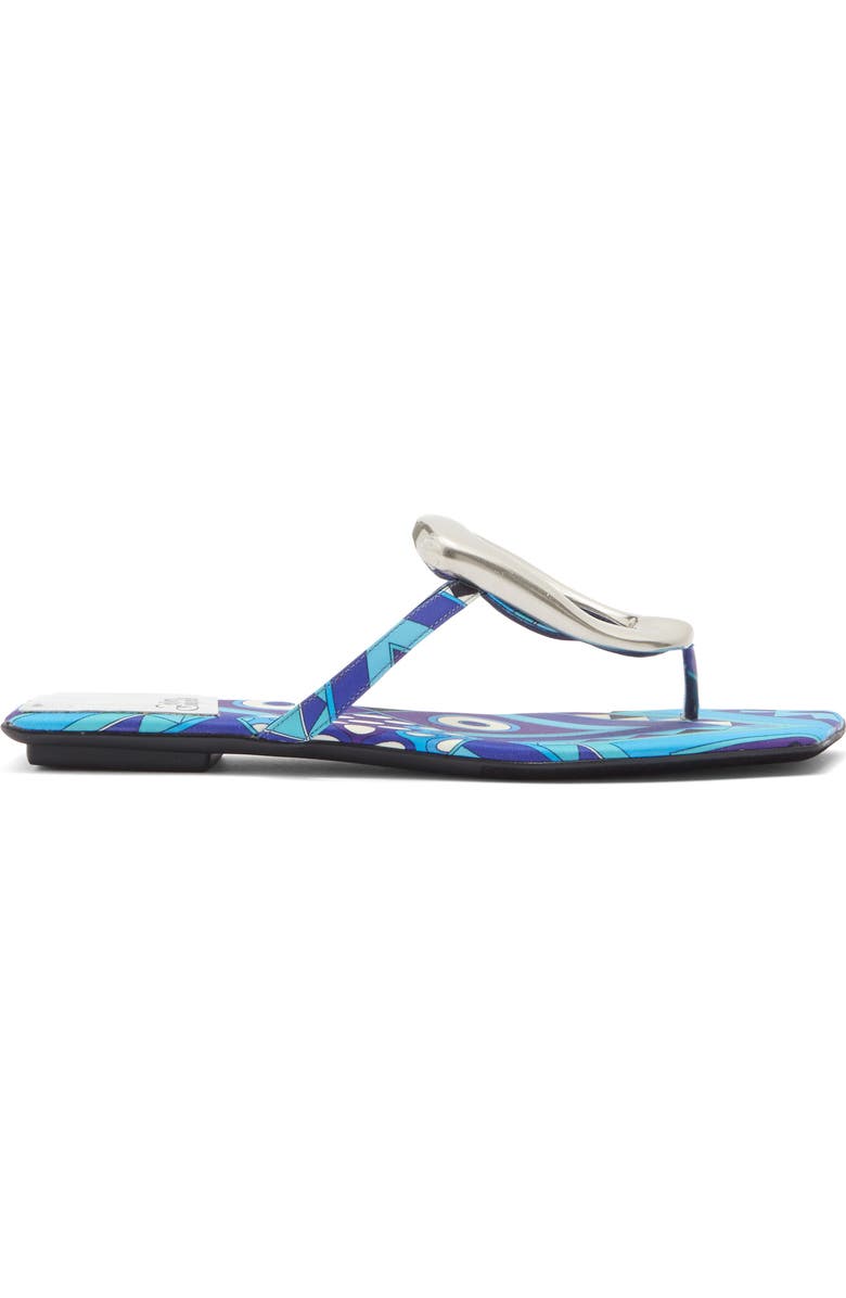 Jeffrey Campbell Linques Flip Flop, Alternate, color, Navy Multi Silver