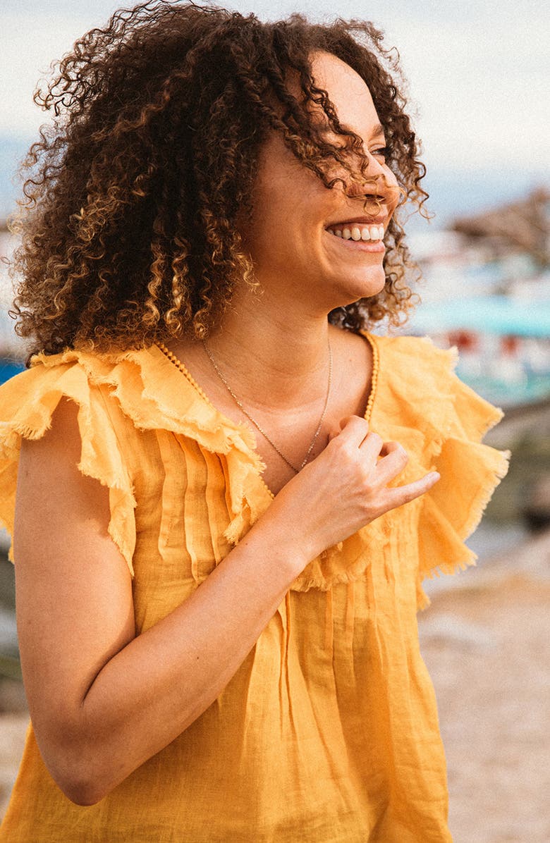 Faherty Brand Yosepha Ruffle Top, Alternate, color, 