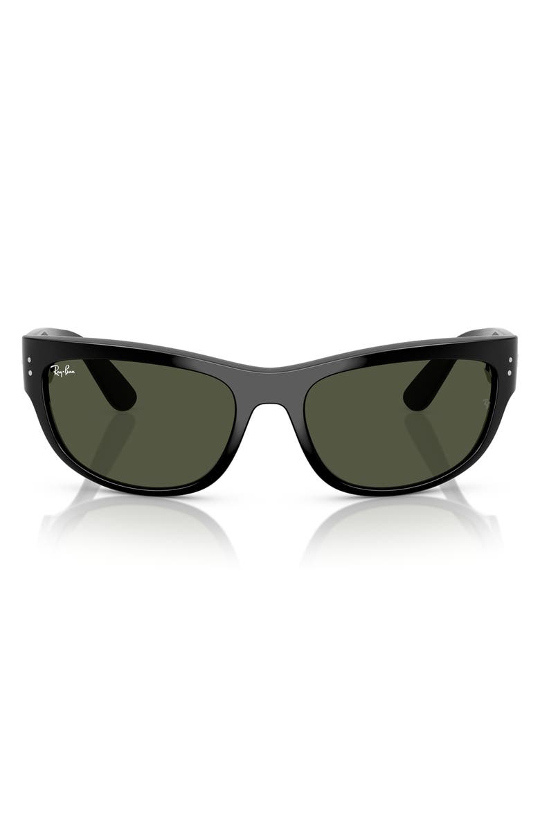 Ray-Ban 63mm Pillow Sunglasses, Main, color, Black
