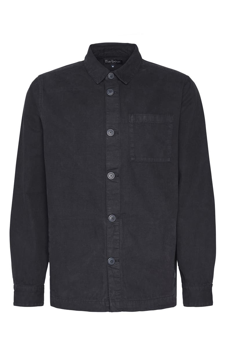 Barbour Washed Cotton Twill Overshirt, Alternate, color, Navy
