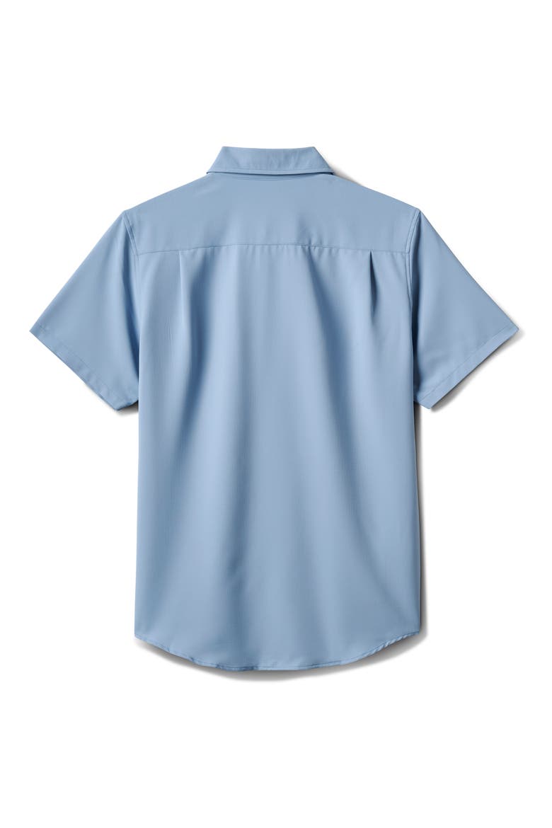 Allport Classic Short Sleeve Performance Button-Up Shirt, Alternate, color, ASHLEY BLUE