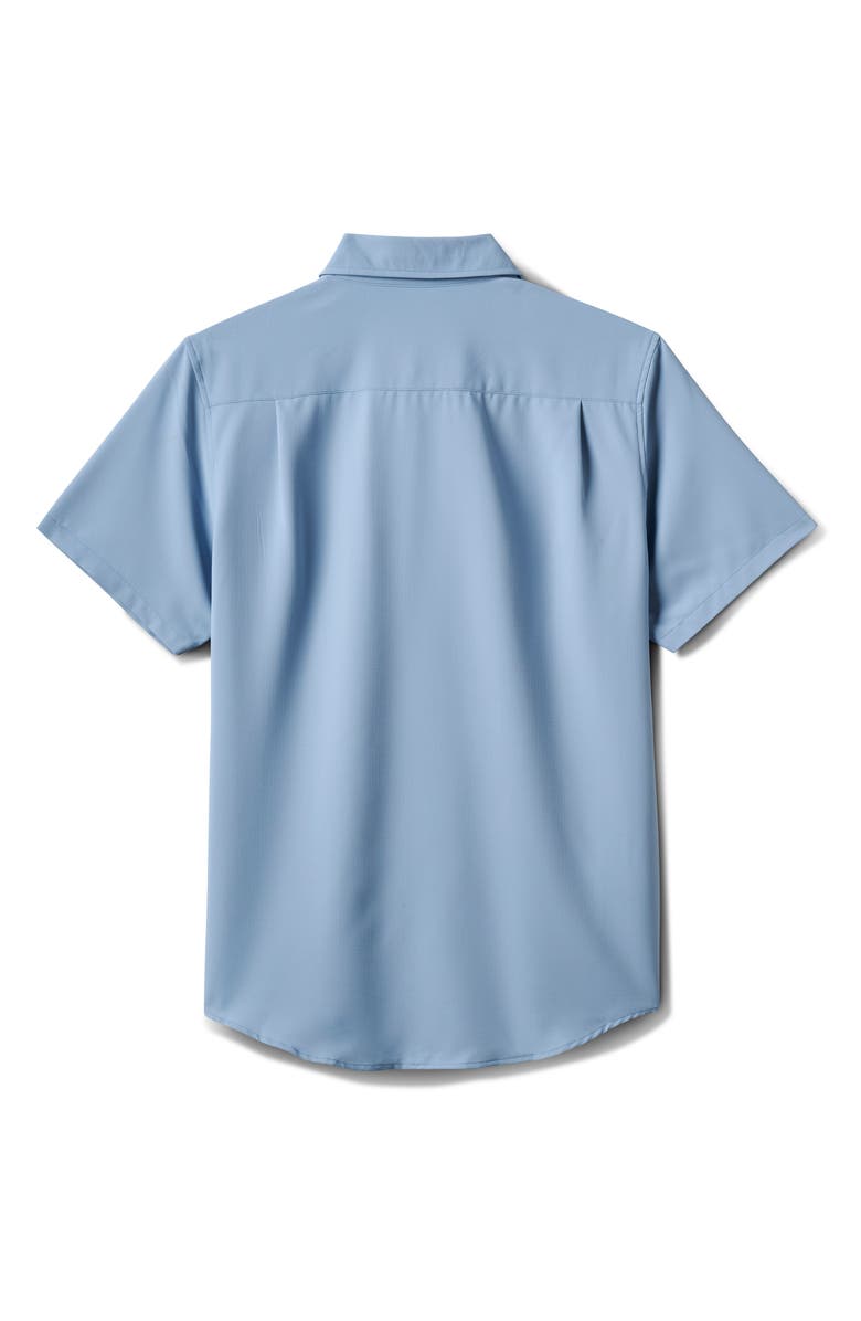 Quiksilver Allport Classic Short Sleeve Performance Button-Up Shirt, Alternate, color, Ashley Blue