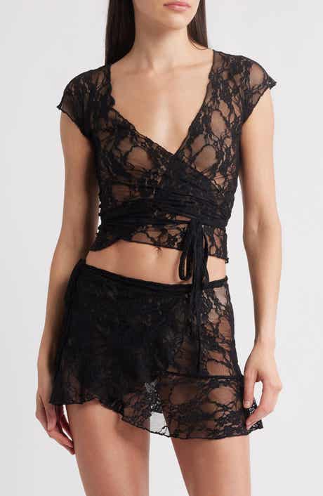 Bella Venice Sheer Lace Wrap Top