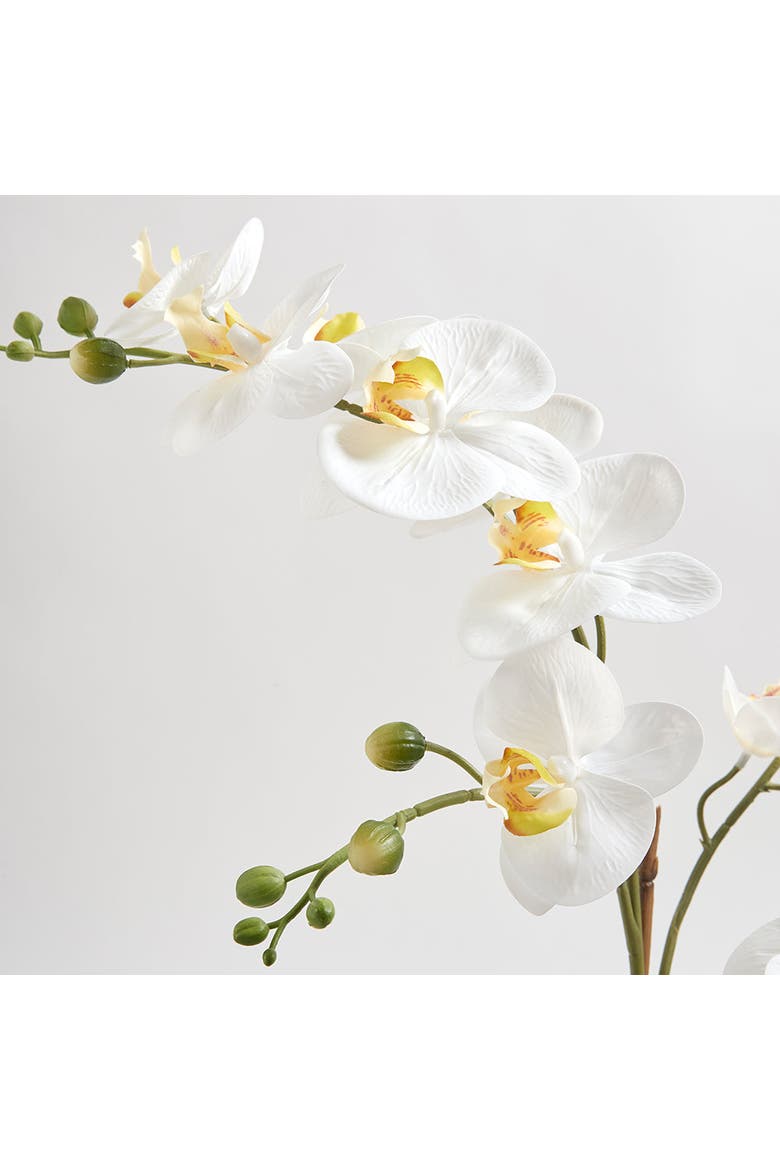Artificial Orchid with Succulents, Alternate, color, White, green, grey