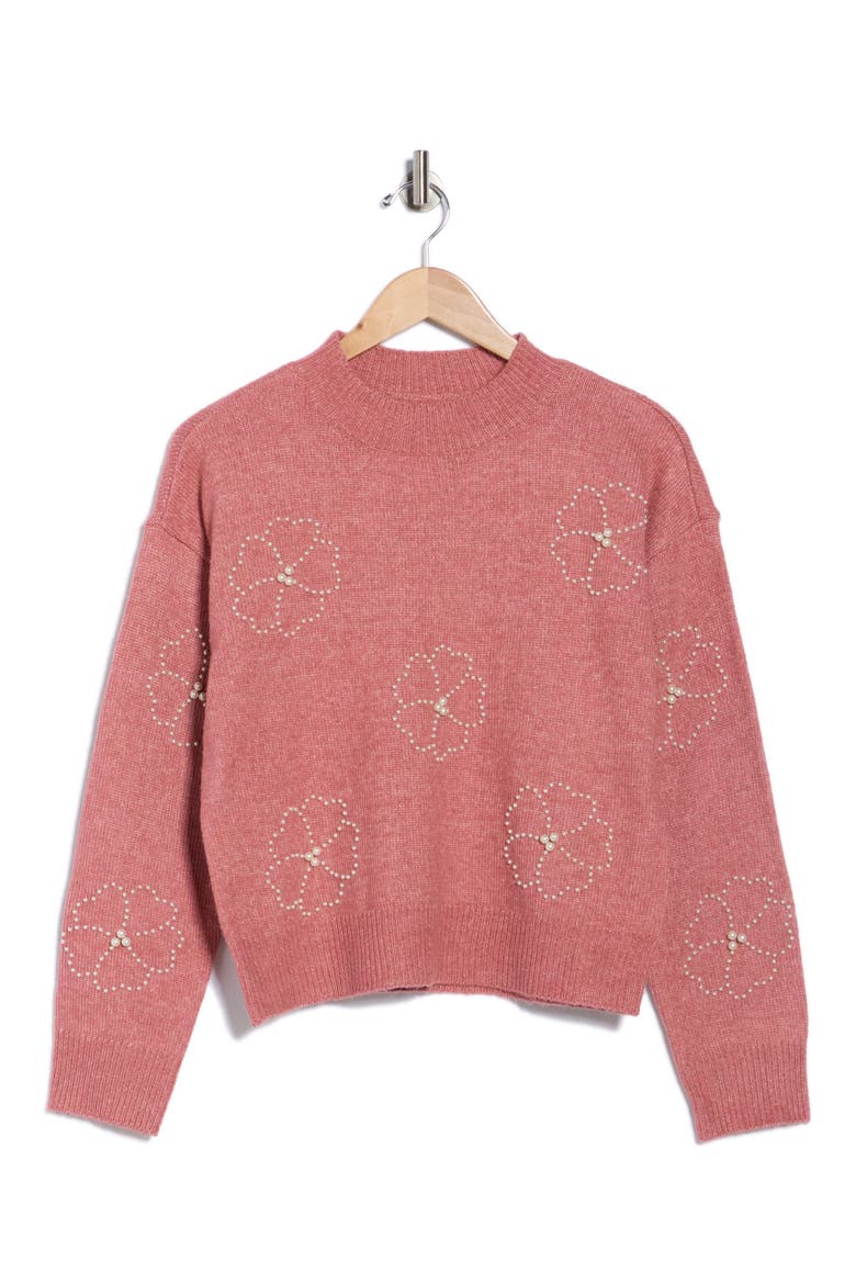 Clara Mock Neck Sweater, Alternate, color, CAMEO BROWN