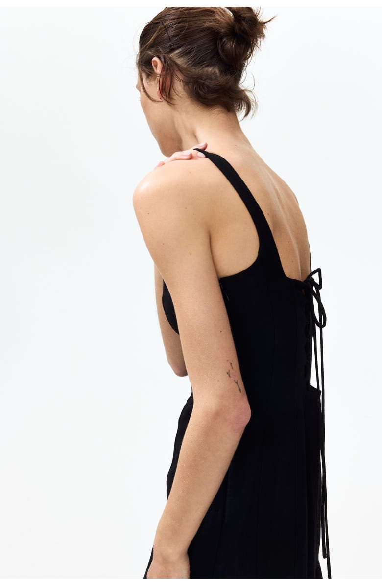 H&M Flared-skirt Midi Dress, Alternate, color, Black