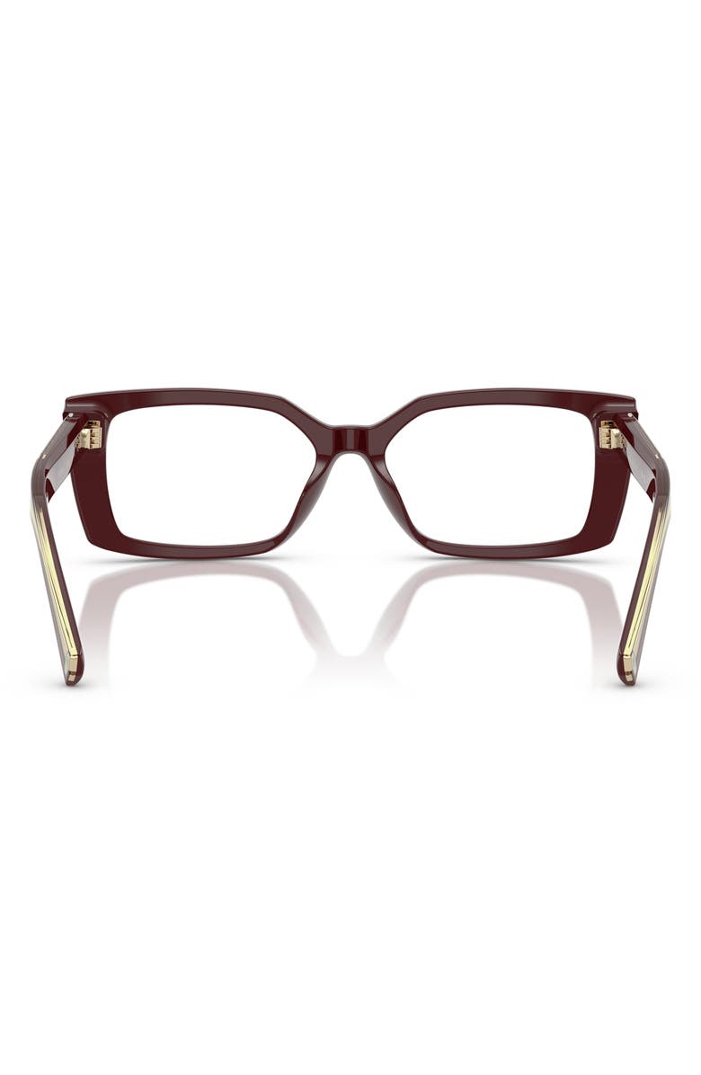 Tiffany & Co. 52mm Rectangular Optical Glasses, Alternate, color, Burgundy/ Demo Lens