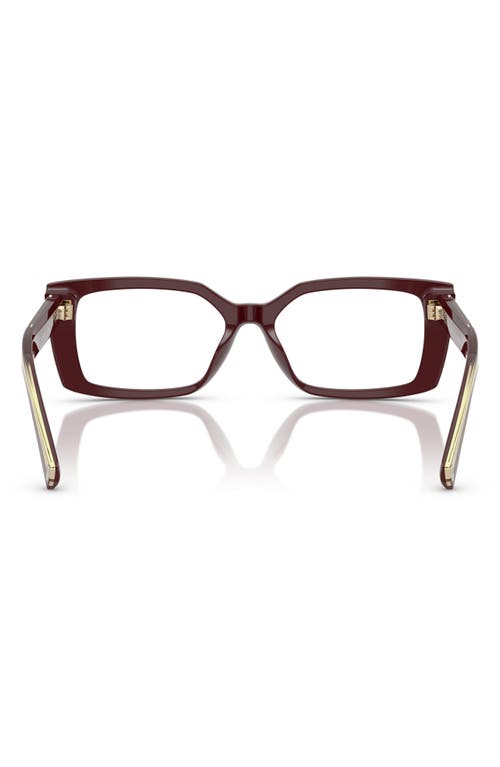 Tiffany & Co . 54mm Rectangular Optical Glasses In Burgundy