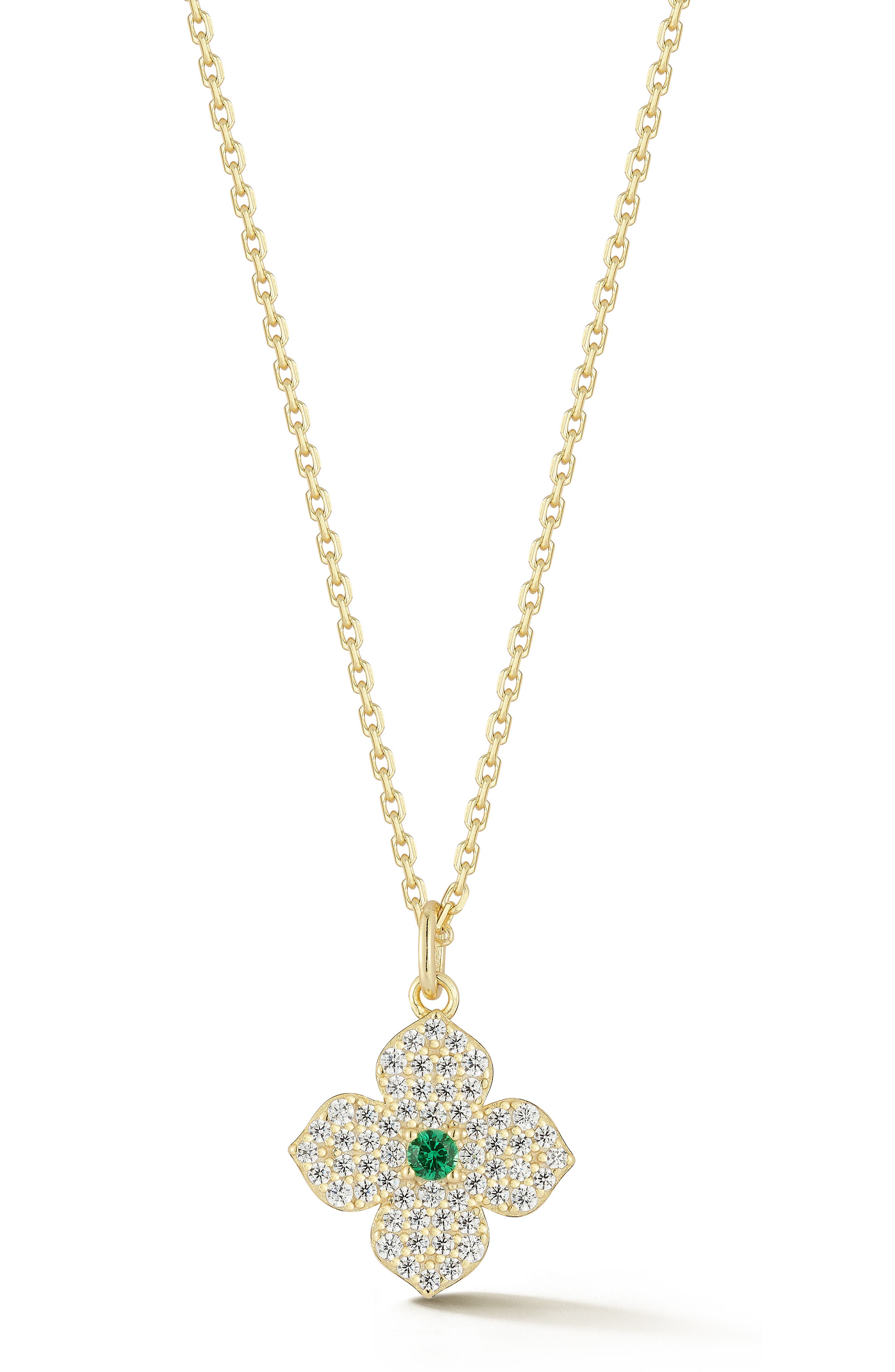 Clover 14k Gold Plate & Sterling Silver Necklace