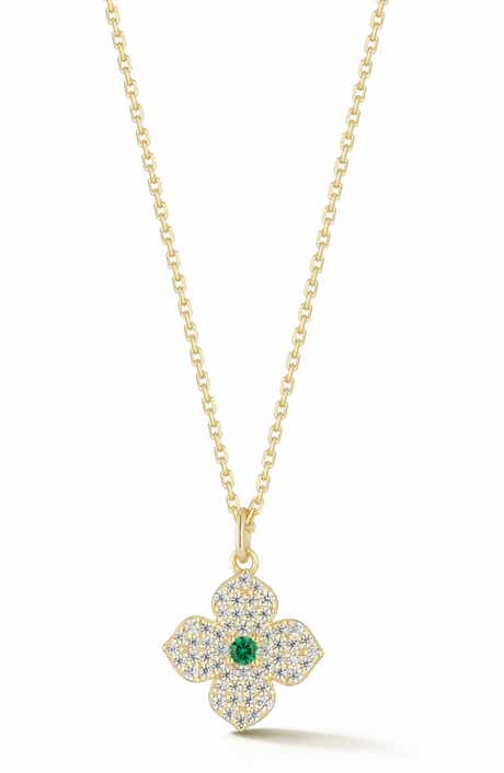 Clover 14k Gold Plate & Sterling Silver Necklace