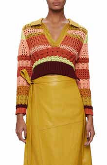 Simkhai Otis Mix Stitch Crochet Sweater