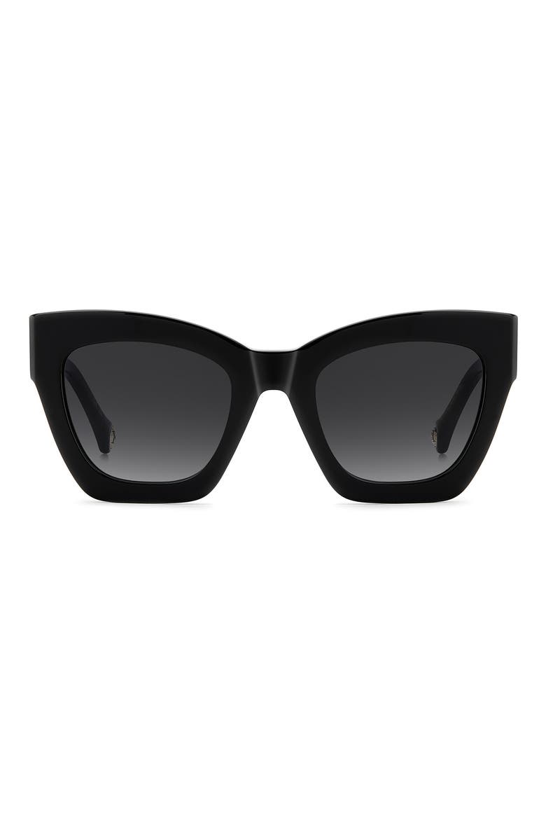 52mm Gradient Cat Eye Sunglasses, Main, color, BLACK/ DARK GREY SF