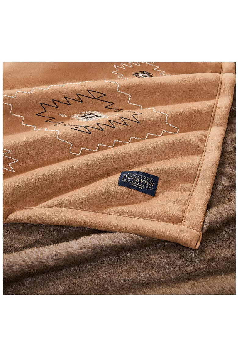 Mesilla Faux Suede Throw, Alternate, color, BROWN