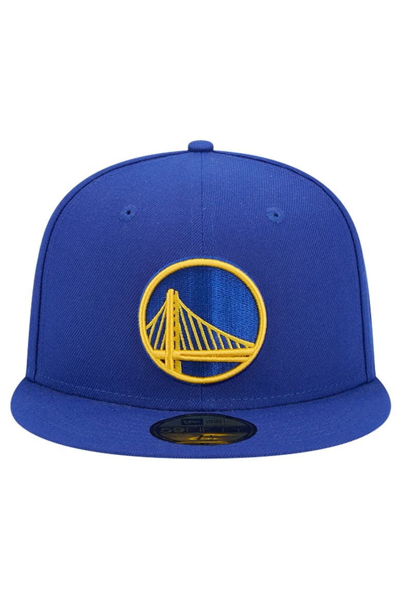 Men's New Era Royal Golden State Warriors Court Sport Leather Applique 59FIFTY Fitted Hat, Alternate, color, Royal