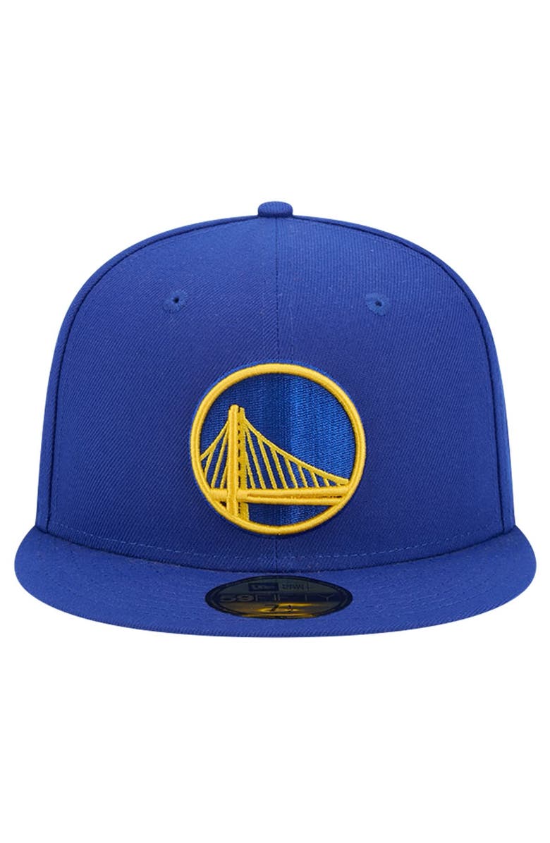 New Era Men's New Era Royal Golden State Warriors Court Sport Leather Applique 59FIFTY Fitted Hat, Alternate, color, Royal