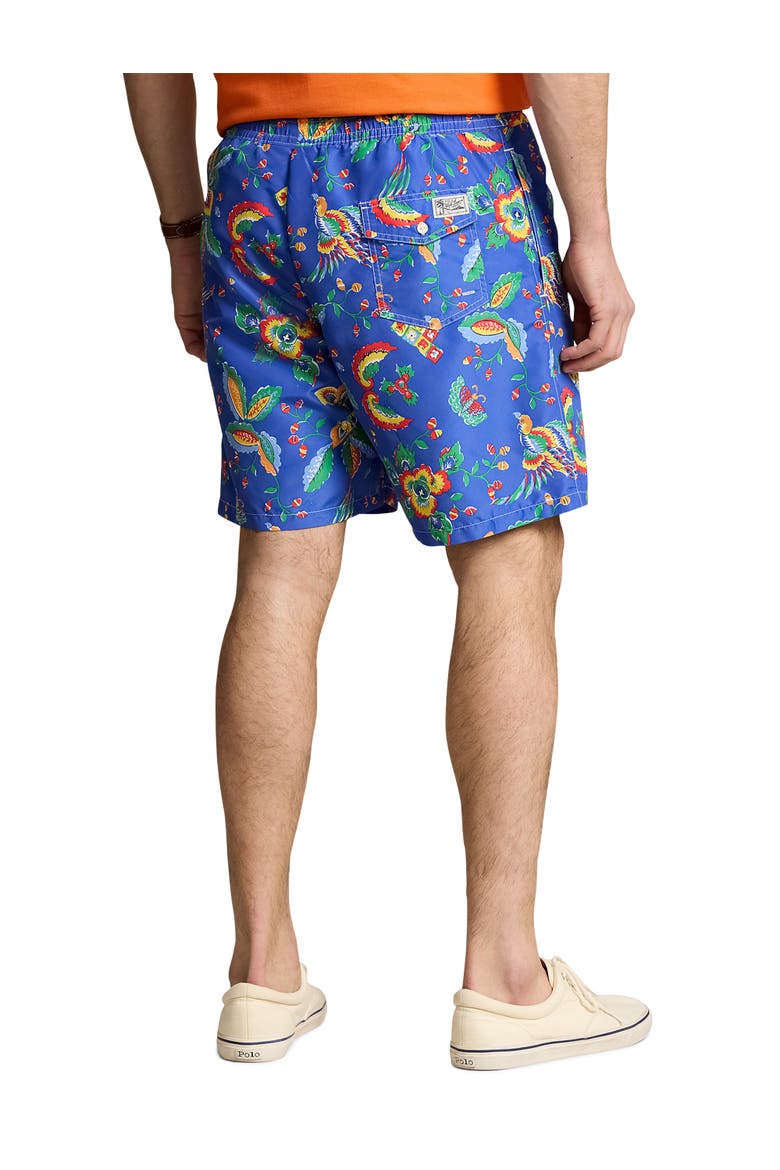 Big & Tall Diamond Floral Traveler Swim Trunks, Alternate, color, DIAMOND FLORAL