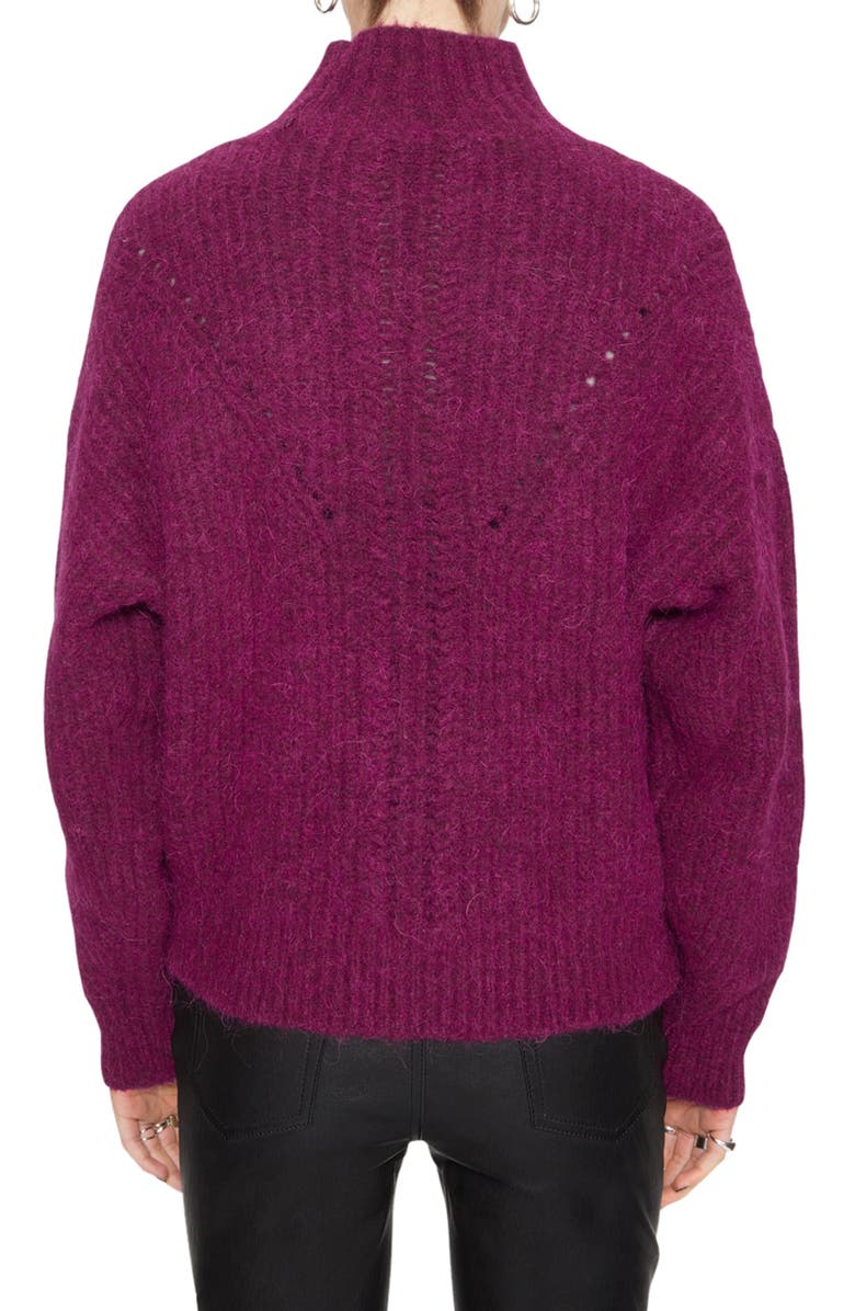Rebecca Minkoff Caroline Turtleneck Alpaca Blend Sweater, Alternate, color, Damson