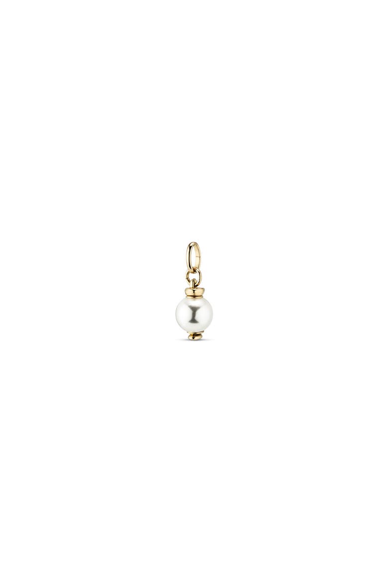 18K Gold-Plated Charm with White Pearl, Alternate, color, Gold