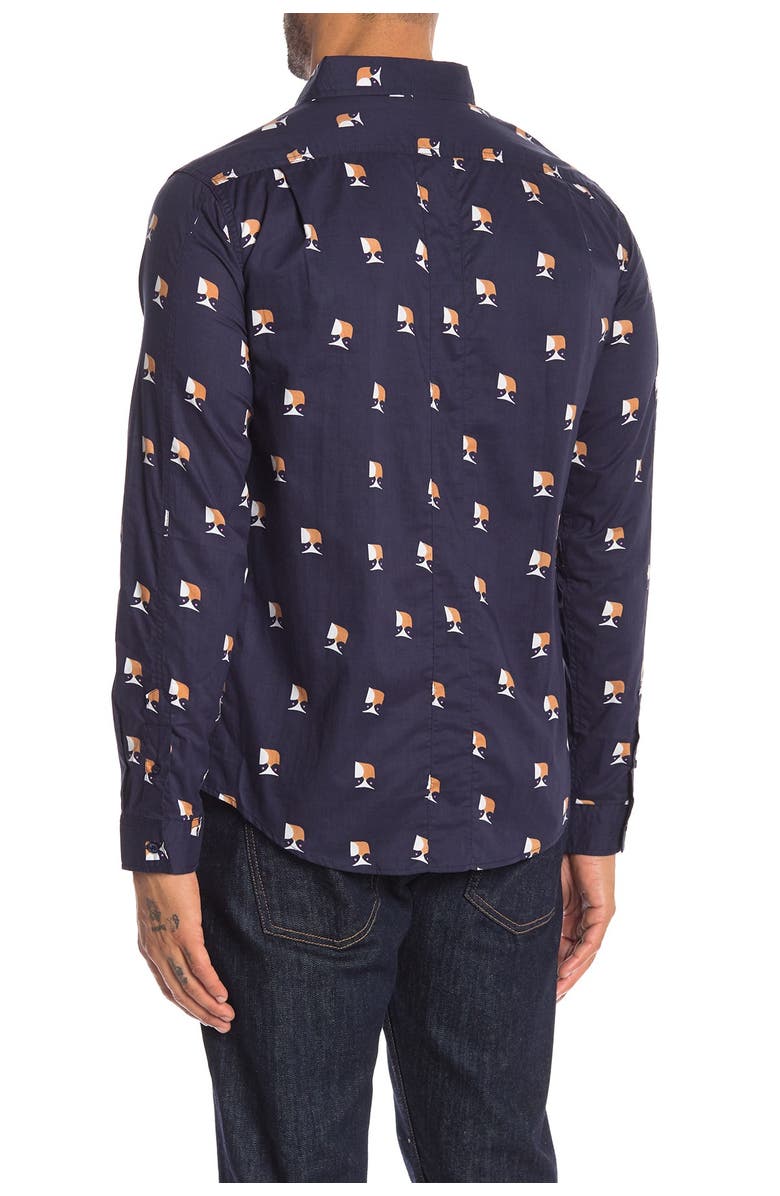 LOFT 604 Owl Print Regular Fit Shirt, Alternate, color, 