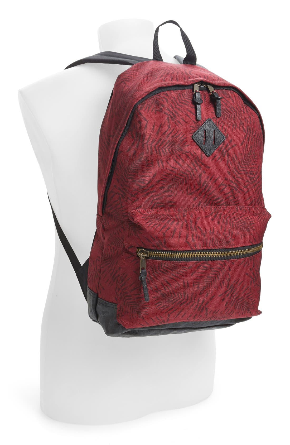 Topman Leaf Print Backpack, Alternate, color, 