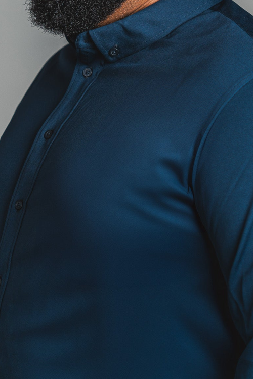 Regent Row Big And Tall Commuter Shirt Long Sleeve Button Down In Navy