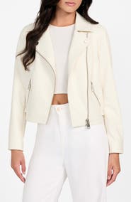 GUESS Miko Faux Leather Moto Jacket