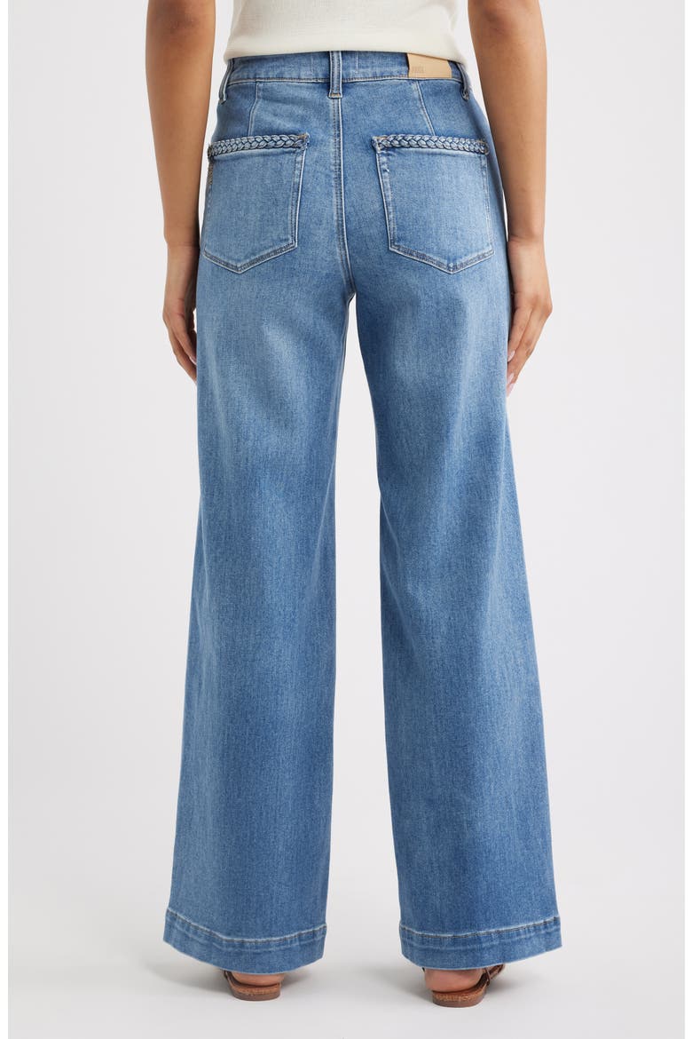 Anessa Braided Pocket High Waist Wide Leg Jeans, Alternate, color, ENCINO