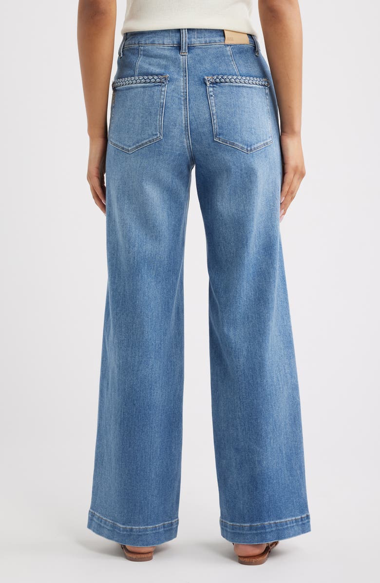 PAIGE Anessa Braided Pocket High Waist Wide Leg Jeans, Alternate, color, Encino