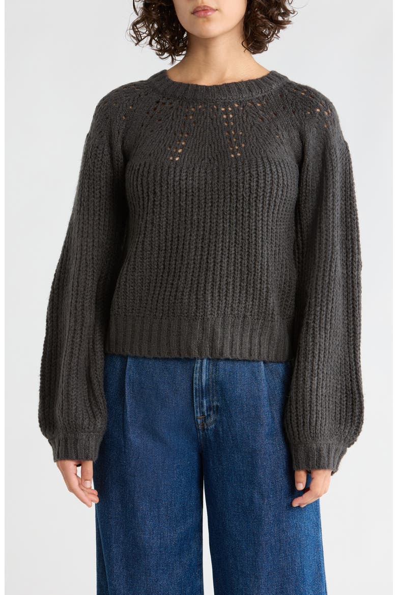 Balloon Sleeve Sweater, Main, color, CHARCOAL
