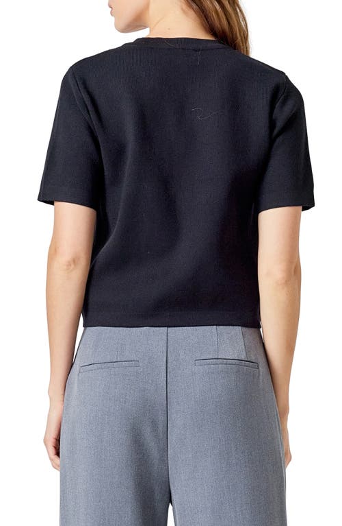 Endless Rose Short Sleeve Cardigan In Black