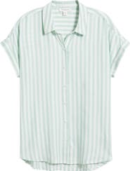 beachlunchlounge Kenzie Stripe Short Sleeve Button-Up Shirt