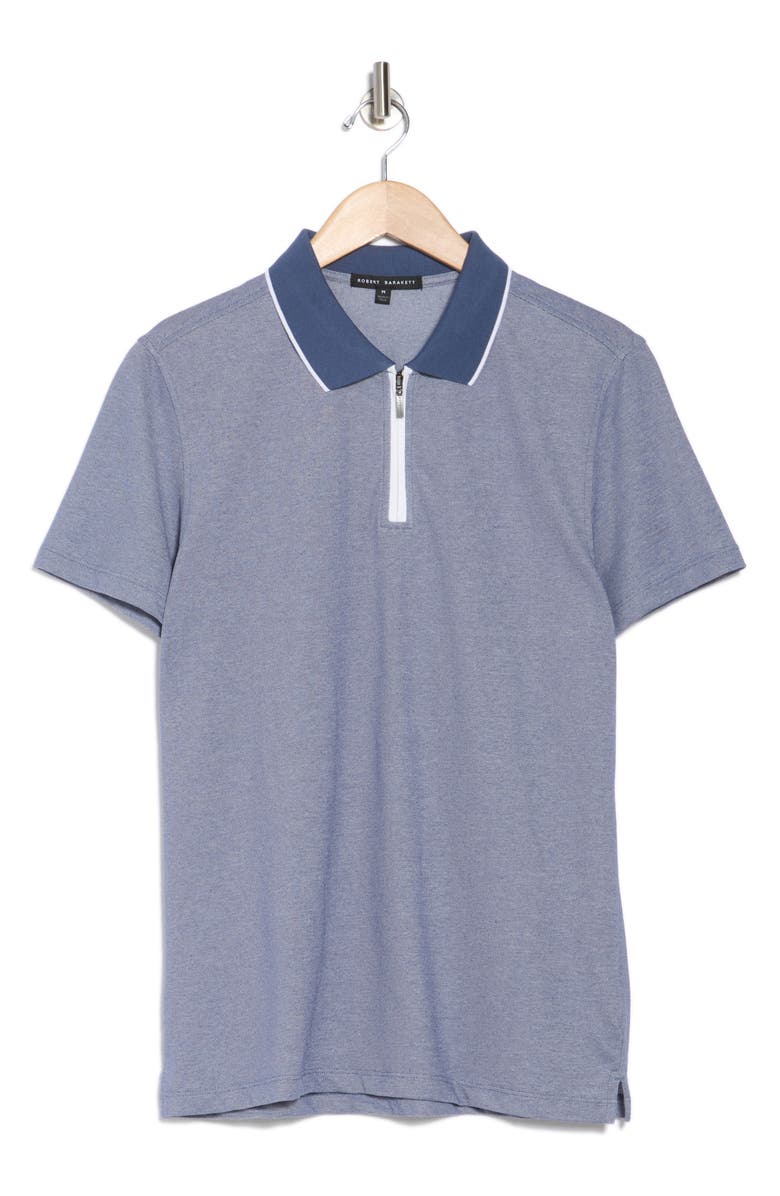Robert Barakett Farmsworth Cotton Blend Quarter Zip Polo, Alternate, color, Navy